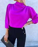 Purple Blouse With Gold Buttons