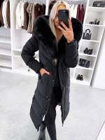 Черный Зимняя парка с регулируемой талией