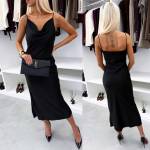 Фиолетовый Шелковистое платье на бретелях