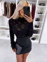 Juoda Dekoruotas Sijonas Su Akmenukais