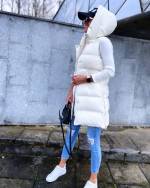 Бежевый Жилетка с капюшоном 