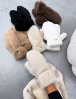 Серо-коричневый Мягкие уютные перчатки