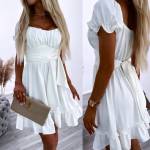 Smėlio Spalvos Surišama Suknelė