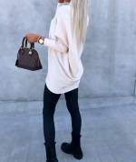 Black Soft Sweater With Longer Backside