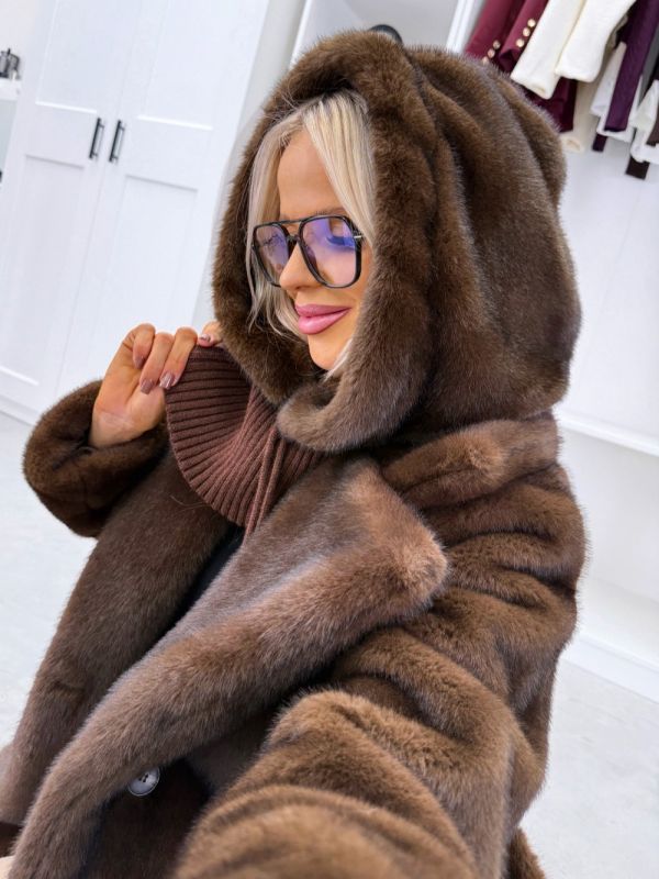 Brązowy Czapka Z Kominem