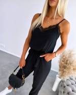 Черный Pitsist äärega Jumpsuit