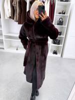 Коричневый Роскошное зимнее пальто с капюшоном
