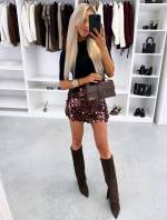 Коричневый Юбка с пайетками Коричневый Юбка с пайетками