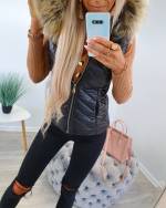 Must Kapuutsiga Vest