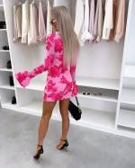 Fuksia Mustriga Bodycon Kleit