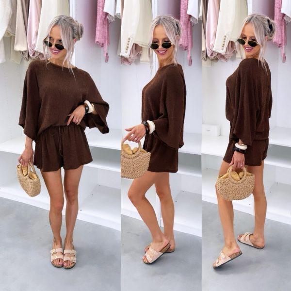 Brown Two-piece Set