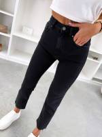 Черный Мягкие джинсы Mom Fit