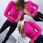 Бежевый Джемпер с V-образным вырезом