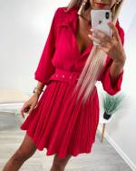 Pink Chiffon Belted Dress