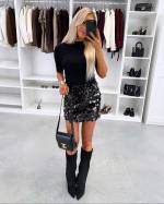 Коричневый Юбка с пайетками Коричневый Юбка с пайетками