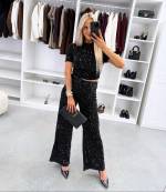 Brązowy Miękkie Spodnie Z Cekinami