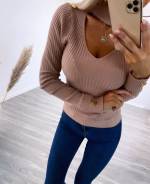 Pink Sweater With Gold Buttons