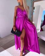 Pink Silky Maxi Dress