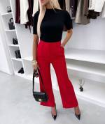 Светло-розовый Брюки прямого кроя комфортной посадки