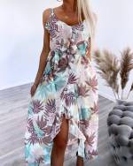 Helesinine Kolmveerand Pikkusega Lilleline Kleit