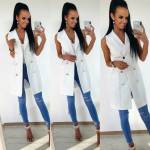 Roosa Kuldsete Nööpidega Vest-jakk