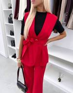 Жёлтый Жилет-пиджак с завязкой спереди