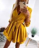 Yellow Belted Jumpsuit