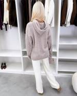 Светло-бежевый Мягкий свитер в стиле худи