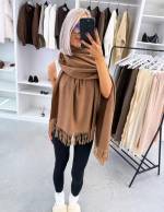 Taupe Soe Ja Pehme Sall