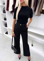 Черный Прямые классические брюки