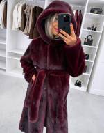 Коричневый Роскошное зимнее пальто с капюшоном