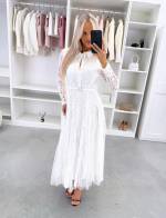 Черный Кружевное платье с поясом