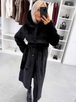 Коричневый Роскошное зимнее пальто с капюшоном