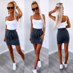 Melns Mīksta Kokvilnas Sasienama Svārki