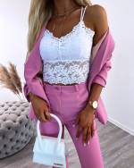 Punane Venivast Pitsist Crop Top