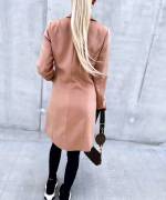 Camel Belted Buttoned Coat