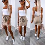 Melns Mīksta Kokvilnas Sasienama Svārki