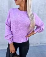 Purple Buttoned Soft Sweater