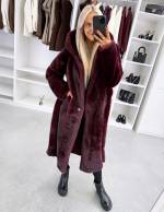 Коричневый Роскошное зимнее пальто с капюшоном