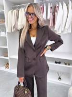 Pruun Nööpidega Pintsak