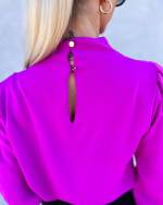 Purple Blouse With Gold Buttons