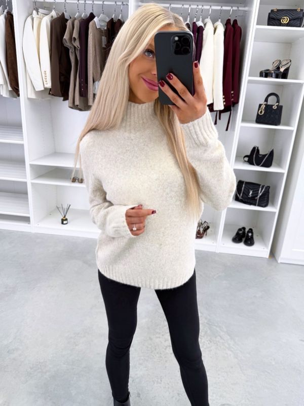 Helebeež Kõrge Kaelusega Pehme Kampsun