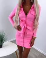 Light Pink Stretch Denim Dress