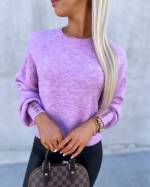 Purple Buttoned Soft Sweater