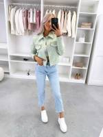 Синий Мягкий свитшот с деталями в золотистом тоне