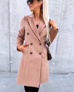 Camel Belted Buttoned Coat