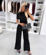 Brązowy Miękkie Spodnie Z Cekinami