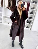 Коричневый Роскошное зимнее пальто с капюшоном