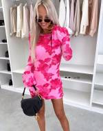 Fuksia Mustriga Bodycon Kleit