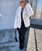 Taupe Luxurious Short Fur Coat